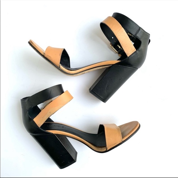 Vince Colorblock Double Ankle Strap Sandals Heels 37 - Picture 3 of 11